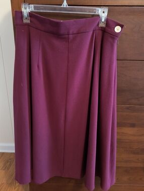 Weekend Doll Classic 1940s Style A-Line Skirt in Burgundy, Size UK 14, Large